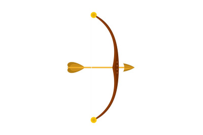 Bow and arrow icon, flat style