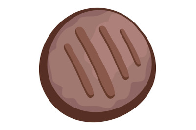 Diet biscuit icon, flat style