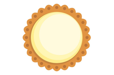 Cocoa biscuit icon, flat style