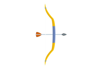 Archery game icon, flat style