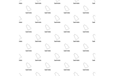 Saudi Arabia map thin line vector simple