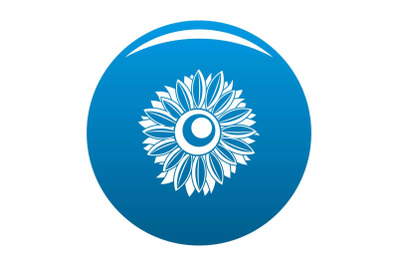 Summer sunflower icon vector blue