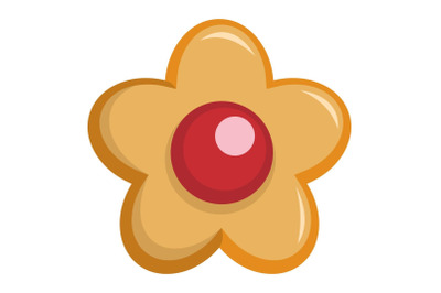 Berry biscuit icon, flat style