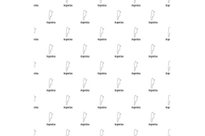 Argentina map ithin line vector simple