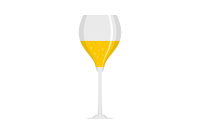 Wine glass icon, flat style
