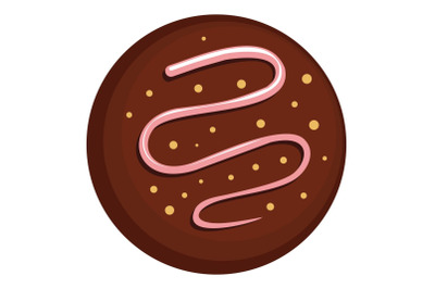 Sprinkling biscuit icon, flat style