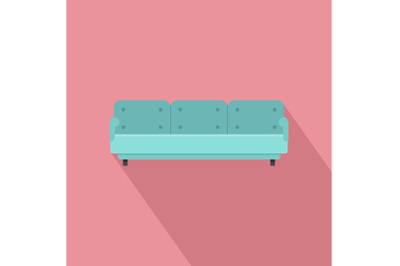 Three place sofa icon, flat style