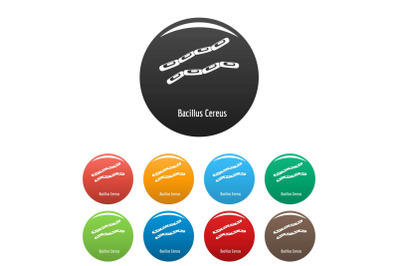 Bacillus cereus icons set color vector