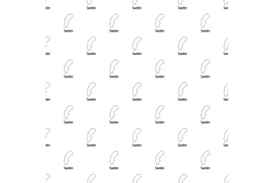 Sweden map thin line vector simple