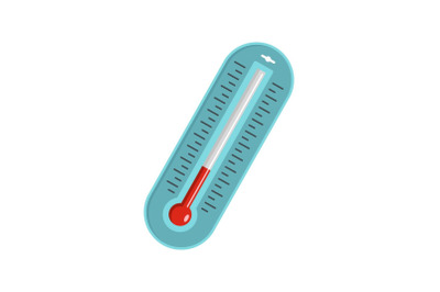 Fever thermometer icon, flat style