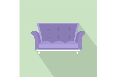 Cabriole sofa icon, flat style