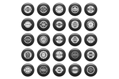 Vintage badges and labels icons set vetor black