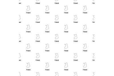 Finland map thin line vector simple