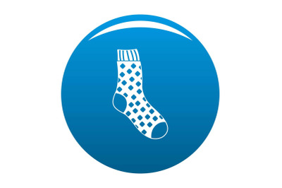 Cotton sock icon vector blue