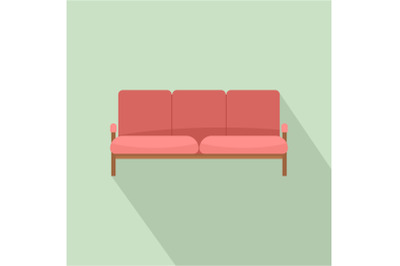 Ledger sofa icon, flat style
