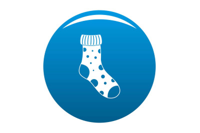 Textile sock icon vector blue