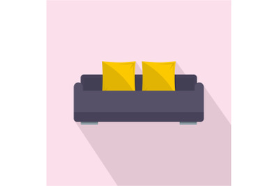English roll sofa icon, flat style