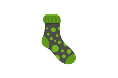 Spotted sock icon, flat style