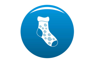 One sock icon vector blue