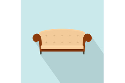 Vintage sofa icon, flat style