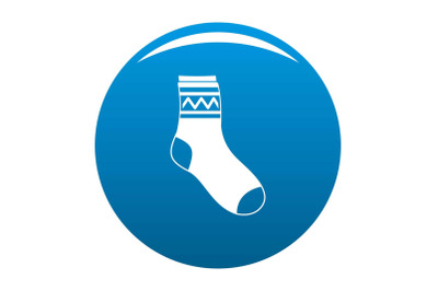 Fabric sock icon vector blue