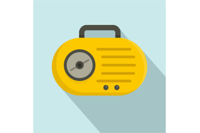 Mini radio icon, flat style