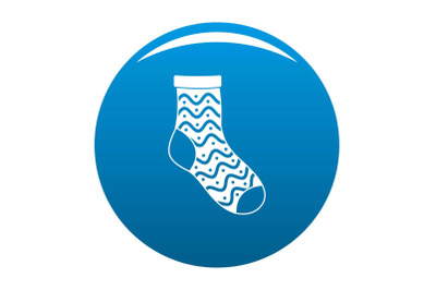 Nice sock icon vector blue