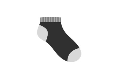 Sport sock icon, flat style