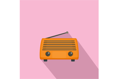 Radio antenna icon, flat style