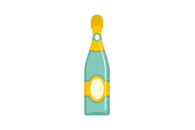 Dry champagne icon, flat style