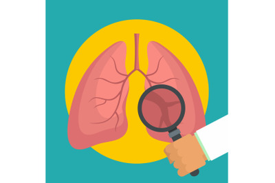 Examination of lungs icon, flat style