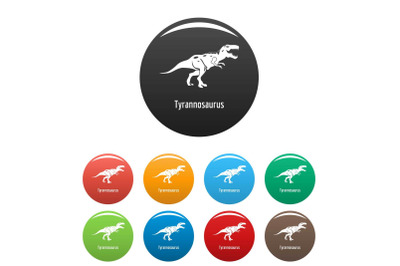 Tyrannosaurus icons set color vector