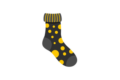 Textile sock icon, flat style