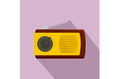 Manual radio receiver icon, flat style