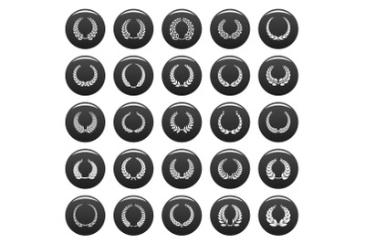 Laurel wreath icons set vetor black