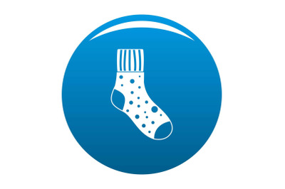 Fluffy sock icon vector blue