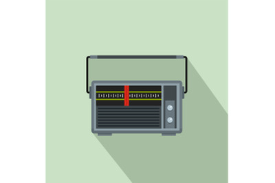 Red line radio icon, flat style