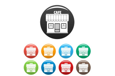 Cafe icons set color vector