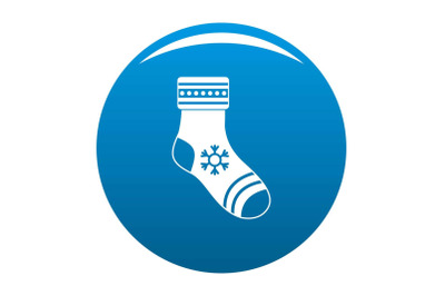 Christmas sock icon vector blue