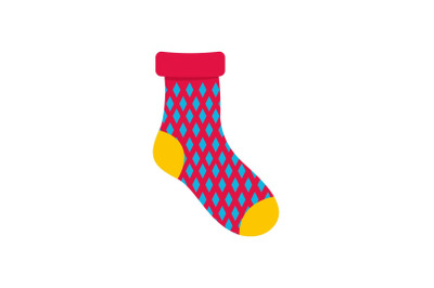 Child sock icon, flat style