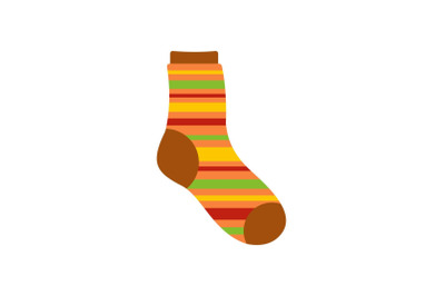 Warm sock icon, flat style
