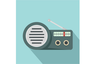 Speaker radio icon, flat style