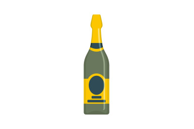Holiday champagne icon, flat style