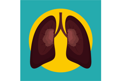 After smoking lungs icon, flat style