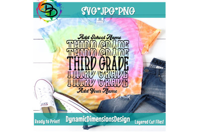 Third Grade Echo, Third Grade Stacked, Back to School, 3rd Grade SVG,