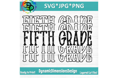 Fifth Grade Echo, Fifth Grade Stacked, Back to School, 5th Grade SVG,