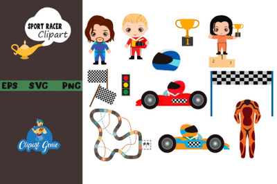 Sport racer clipart &amp; SVG
