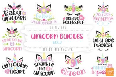 Unicorn Quotes SVG Bundle Vol.2