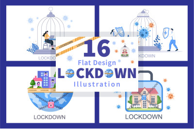 16 Lockdown COVID-19 Coronavirus Illustration