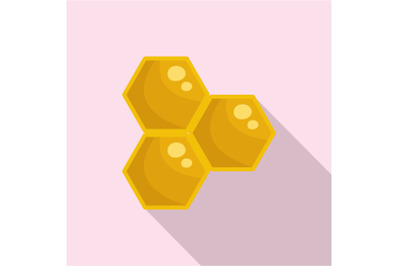 Honey cells icon, flat style